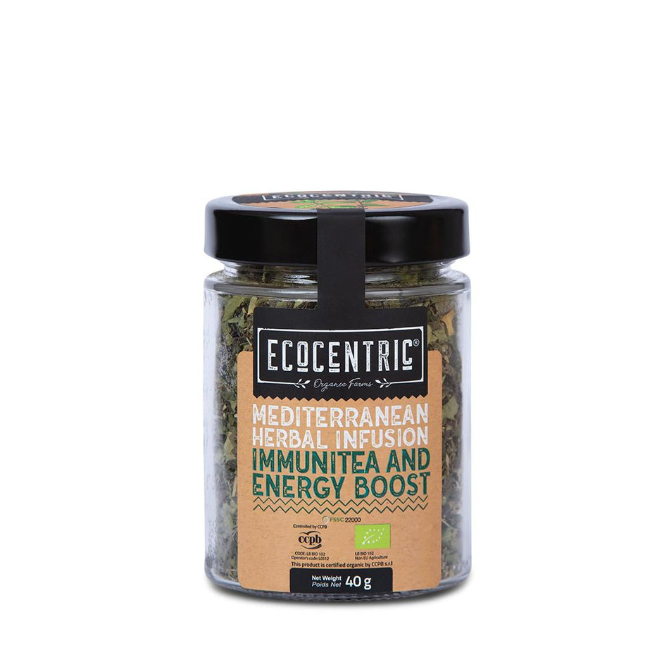 Organic Mediterranean Herbal Infusion - Immunity and Energy Boost - 40g Jar