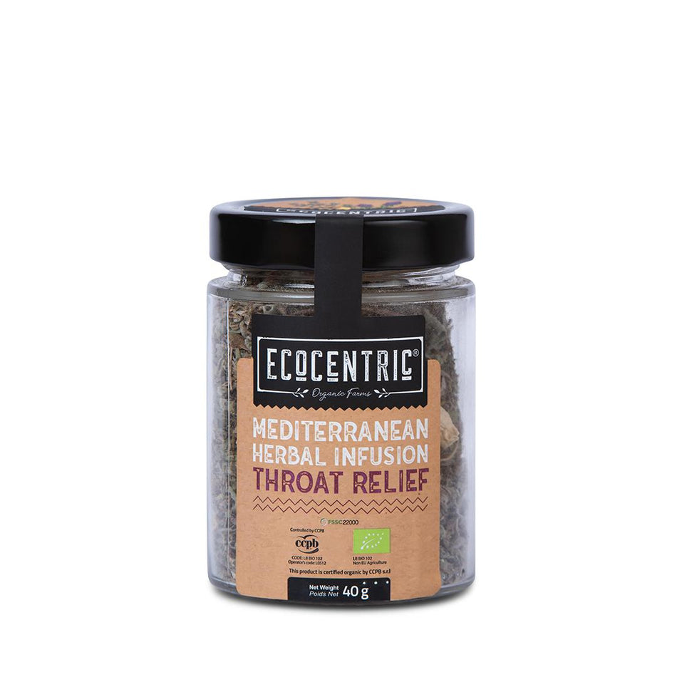 Organic Mediterranean Herbal Infusion - Throat Relief - 40g Jar