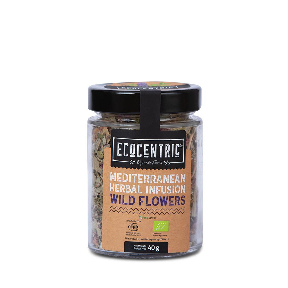 Organic Mediterranean Herbal Infusion - Wild Flowers - 40g Jar