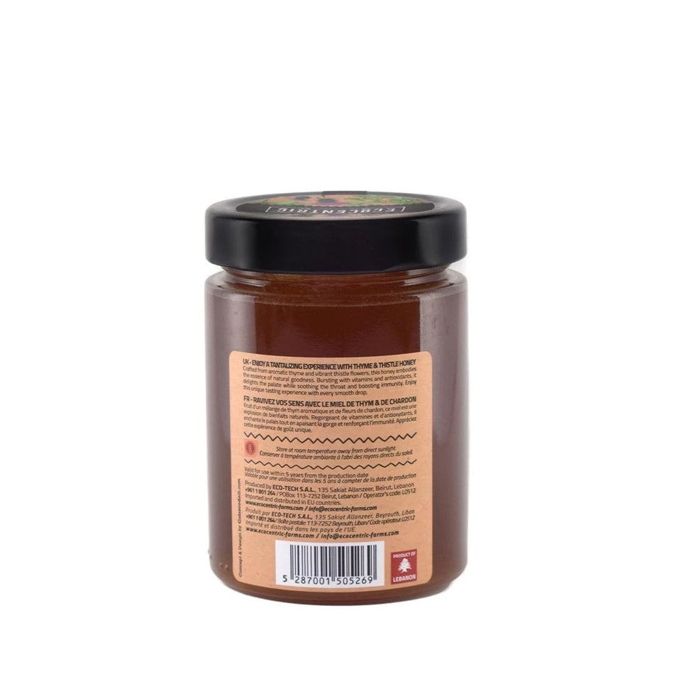 Organic Raw Premium Thyme & Thistle Honey - 450g Jar